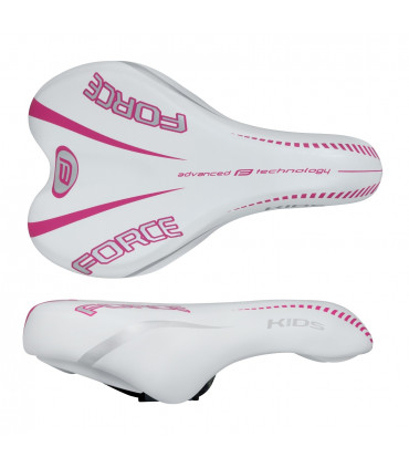 Jalgratta sadul Force KIDS 16-20'' valge-roosa