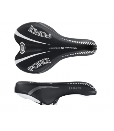 Lasta jalgratta sadul FORCE 12-16" must-valge