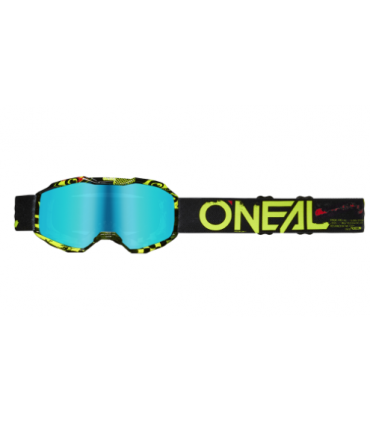 Laste krossiprillid ONEAL B-10 ATTACK must/kollane (raadiumsinine)