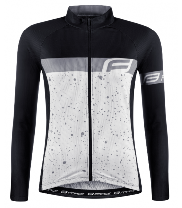 Naiste rattasärk FORCE SPRAY pikakäistega must-hall-valge