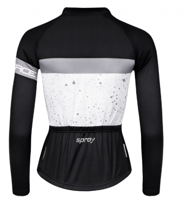 Naiste rattasärk FORCE SPRAY pikakäistega must-hall-valge