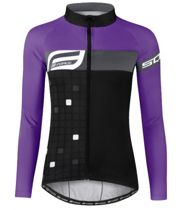 Naiste rattasärk Force SQUARE pikakäistega must-lilla