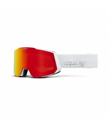 Suusaprillid 100% SNOWCRAFT HiPER valge/punane (punane klaas)