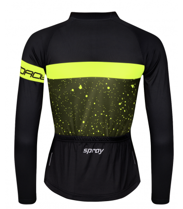 Naiste rattasärk FORCE SPRAY pikakäistega must-neoonkollane