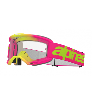 Krossiprillid Alpinestars Vision 5 Wordmark roosa/kollane/läbipaistev